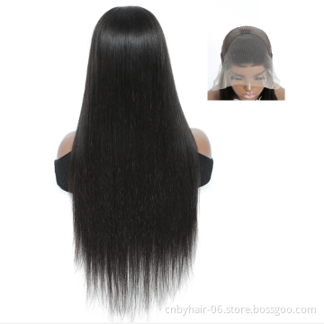 Hd Transparent Swiss Lace Human Hair 13x4 13x6 Lace Frontal Wig Straight Glueless Brazilian 100% Virgin Full Lace Wig